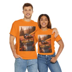 Galaxy Telescope T-Shirt, Space Art Tee, Floral Field Shirt, Astronomy Gift, Stargazer Apparel, Nature Print T Shirt