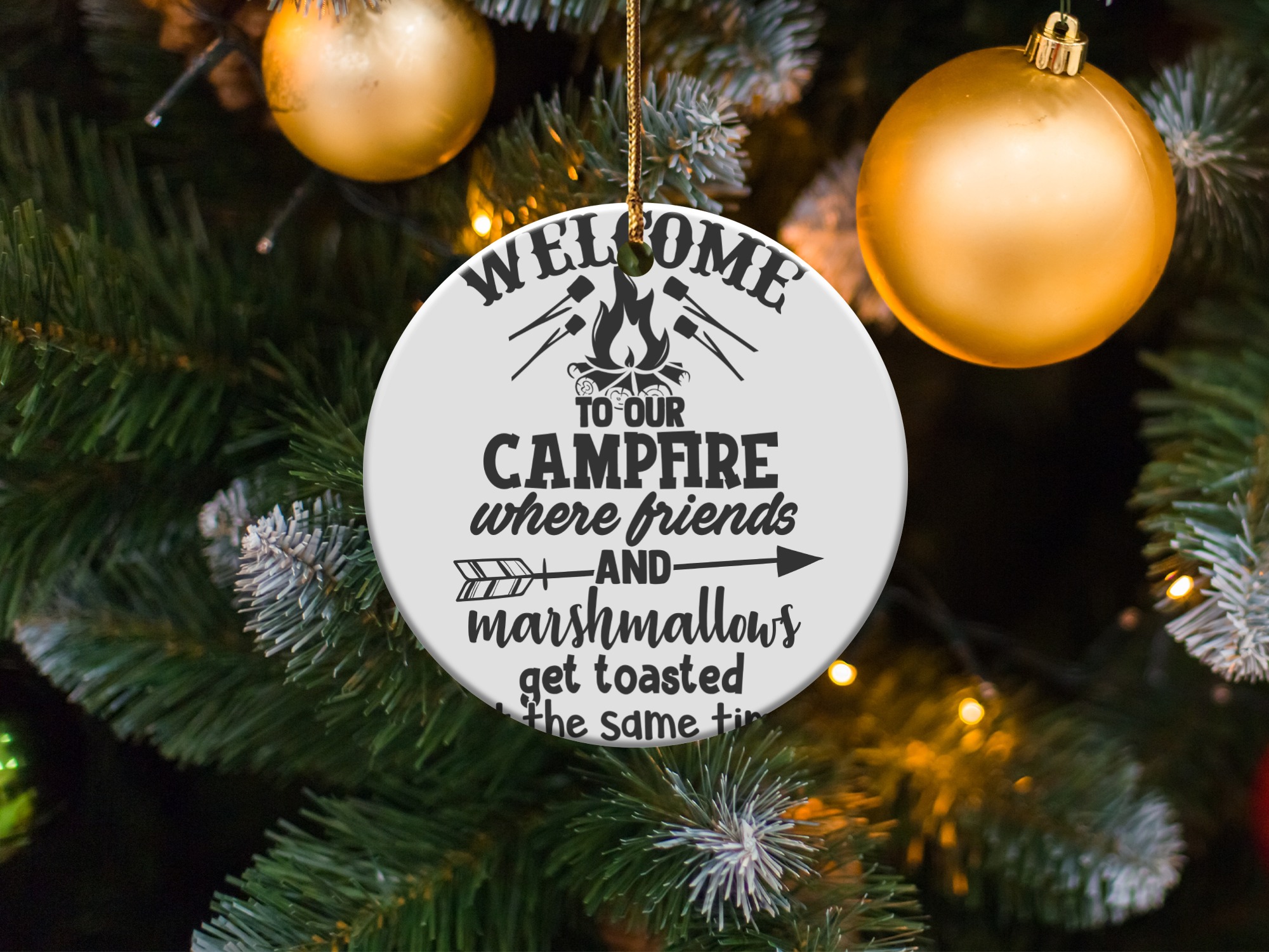 Welcome to Our Campfire Friends Marshmallows Toasted Funny Camping T-Shirt | Cozy Bonfire Outdoor Tee | Glamping Gift - Image 2