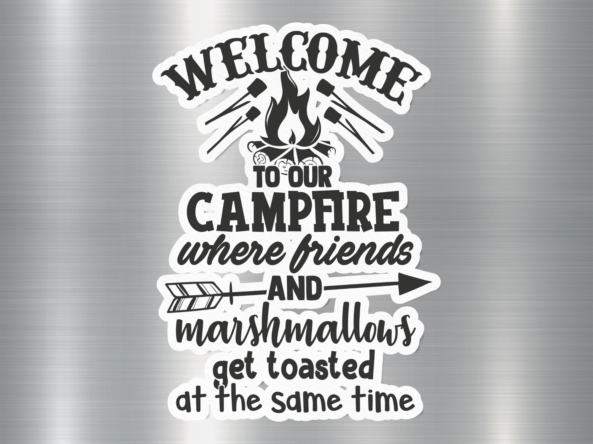 Welcome to Our Campfire Friends Marshmallows Toasted Funny Camping T-Shirt | Cozy Bonfire Outdoor Tee | Glamping Gift - Image 3